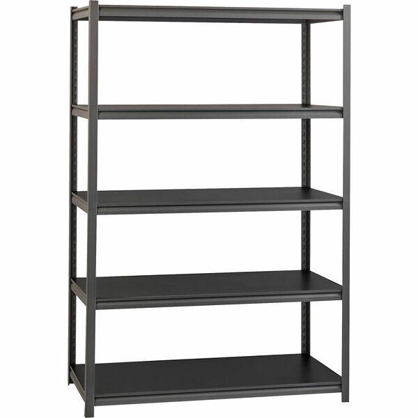 Lorell Iron Horse 3200 lb Capacity Riveted Shelving - 5 Shelf(ves) - 72" (1828.80 mm) Height x 48" (1219.20 mm) Width x 24" (609.60 mm) Depth - 30% Recycled - Black - Steel, Laminate - 1 Each
