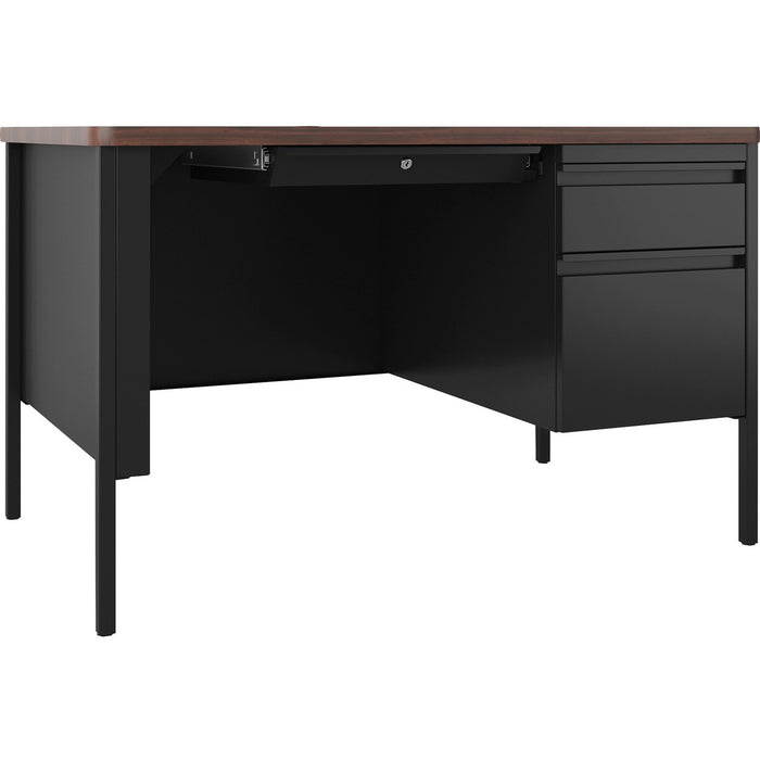 Lorell Fortress Series 48" Right-Pedestal Teachers Desk - 29.5" (749.30 mm) Height x 48" (1219.20 mm) Width x 30" (762 mm) Depth - Single Pedestal on Right Side - T-mold Edge - Durable, Scratch Resistant, Water Resistant, Stain Resistant, Lockable Drawer,