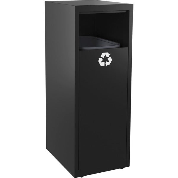 Lorell Recycling Tower - 37.85 L Capacity - 40.2" (1021.08 mm) Height x 18.6" (472.44 mm) Width - Black - 1 Each