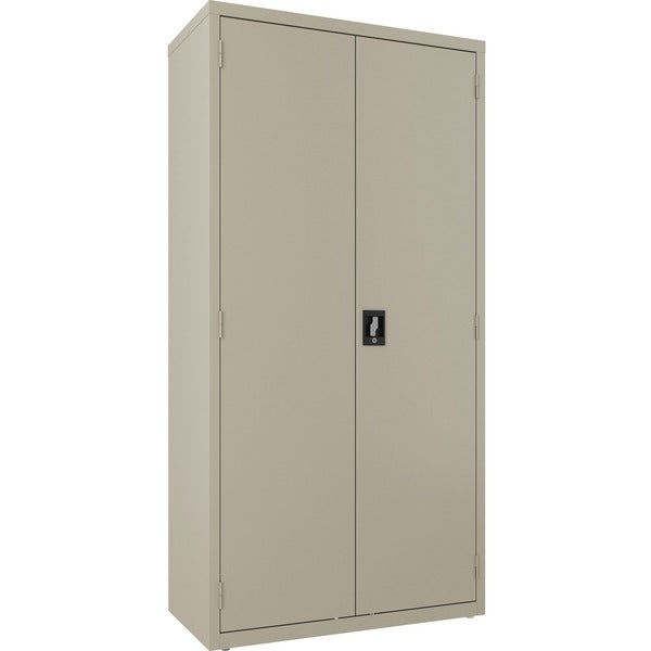 Lorell Fortress Series Wardrobe Cabinet - 18" (457.20 mm) Length x 36" (914.40 mm) Width x 72" (1828.80 mm) Height - 2 x Door(s) - Locking Door - Putty - Steel - Recycled