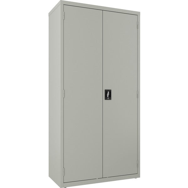Lorell Fortress Series Wardrobe Cabinet - 18" (457.20 mm) Length x 36" (914.40 mm) Width x 72" (1828.80 mm) Height - 2 x Door(s) - Locking Door - Gray - Steel - Recycled