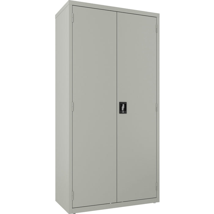 Lorell Fortress Series Wardrobe Cabinet - 18" (45.72 cm) Length x 36" (91.44 cm) Width x 72" (182.88 cm) Height - 2 x Door(s) - Locking Door - Gray - Steel - Yes