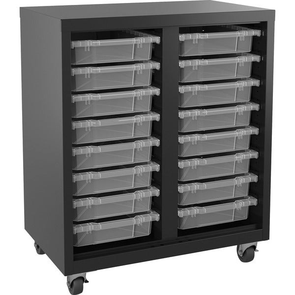 Lorell Pull-out Bins Mobile Storage Unit - 36" (914.40 mm) Height x 30" (762 mm) Width x 18" (457.20 mm) Length - Floor - 28% Recycled - Black - Steel - 1 Each