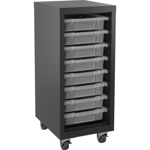 Lorell Pull-out Bins Mobile Storage Tower - 36" (914.40 mm) Height x 15" (381 mm) Width x 18" (457.20 mm) Length - Floor - 28% Recycled - Black - Steel - 1 Each