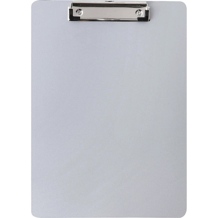 Business Source Plastic Clipboard - 8 1/2" (215.90 mm) x 11" (279.40 mm) Sheet Size - Plastic - Silver - 1 Each