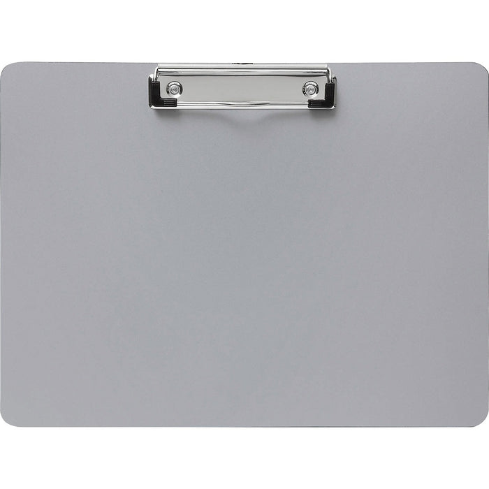 Business Source Landscape Plastic Clipboard - 8 1/2" (215.90 mm) x 11" (279.40 mm) Sheet Size - Plastic - Silver - 1 Each