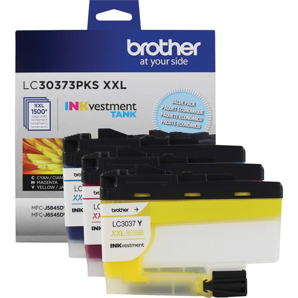 Brother LC30373PKS Original Inkjet Ink Cartridge - Cyan, Magenta, Yellow - 3 / Pack - 1500 Pages