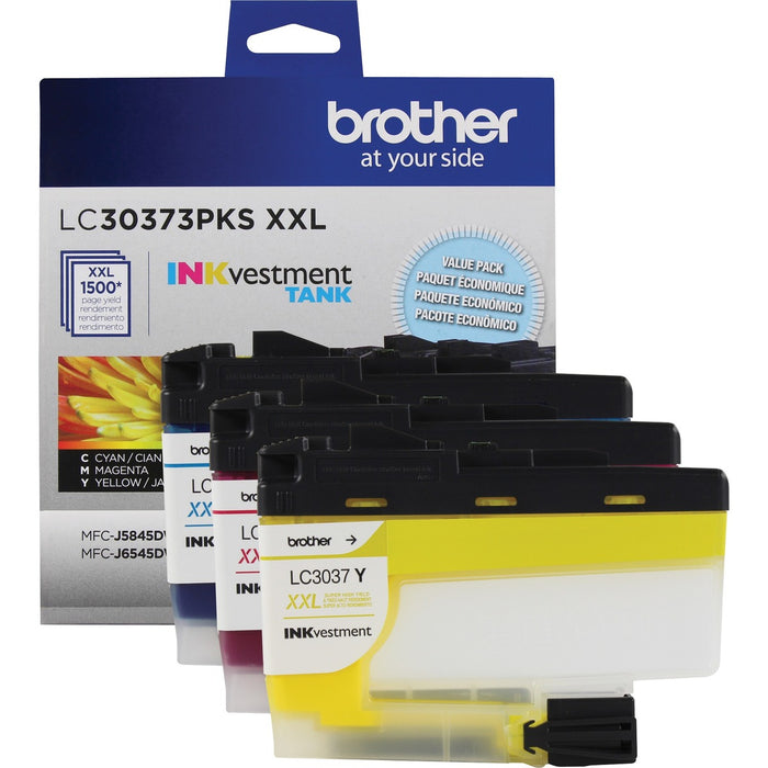 Brother LC30373PKS Original Inkjet Ink Cartridge - Cyan, Magenta, Yellow - 3 / Pack - 1500 Pages