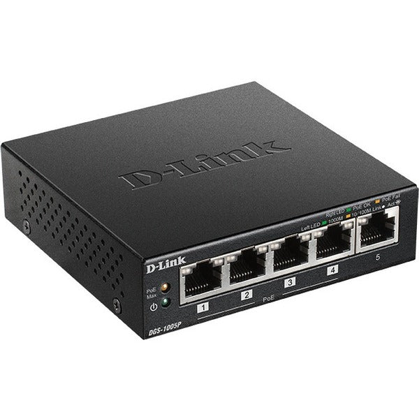 D-Link 5-Port Desktop Gigabit PoE+ Switch - 5 Ports - Manageable - Gigabit Ethernet - 10/100/1000Base-T - 2 Layer Supported - Twisted Pair - Desktop