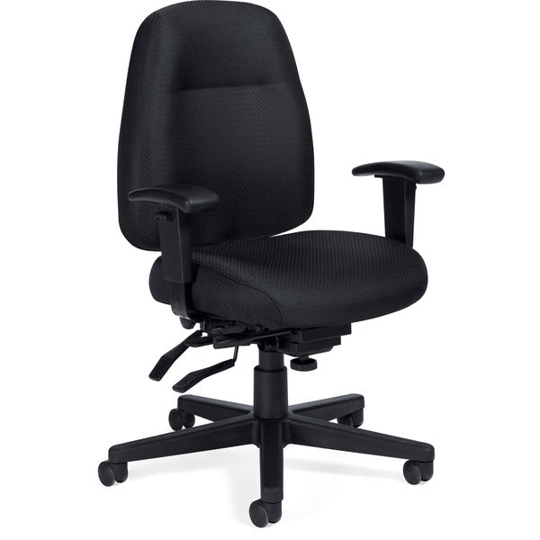 Offices To Go Multi-tilt Medium-back Chair - Fabric Seat Material - Fabric Back Material - Mid Back - 5-star Base - Black - Armrest - 1 Each
