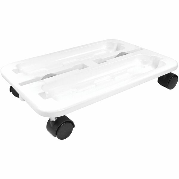 Deflecto Caddy Wheel Base - 16" (406.40 mm) Width x 11" (279.40 mm) Depth x 3.3" (82.55 mm) Height - White - 1 Each