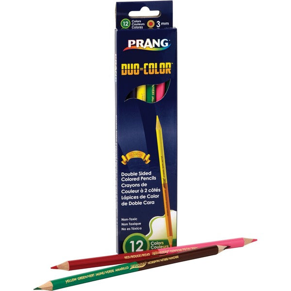 Prang Duo Colored Pencil - 3 mm (0.12") Lead - Fine Point - Wood Barrel - 1 / Set