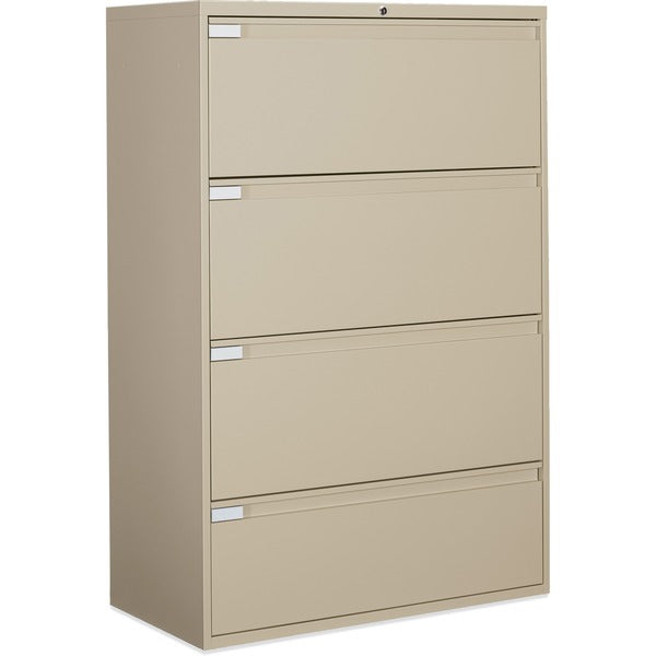 Global 9300 Series Full Pull Lateral File - 4-Drawer - 18" x 36" x 54" - 4 x Drawer(s) for File - Letter, Legal, A4 - Lateral - Pull Handle, Durable, Hanging Bar, Interlocking, Anti-tip, Leveling Glide, Lockable, Ball-bearing Suspension, Welded - Nevada