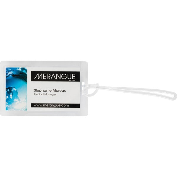 Merangue Self Laminating Luggage Tags - 4.13" (104.90 mm) Length x 2.60" (66.04 mm) Width - Rectangular - Clear - 10 / Pack