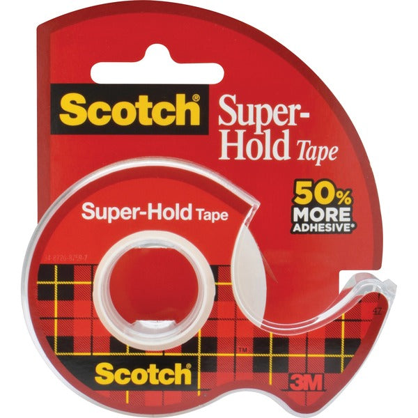 Scotch Super-Hold Invisible Tape - 18 yd (16.5 m) Length x 0.75" (19 mm) Width - Clear - Dispenser Included - 1 Each