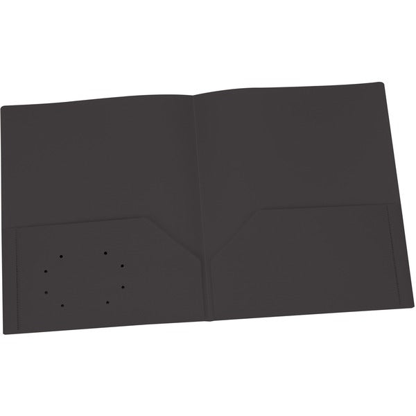 Oxford Letter Pocket Folder - 8 1/2" (215.90 mm) x 11" (279.40 mm) - 100 Sheet Capacity - 2 Internal Pocket(s) - Black - 1 Each