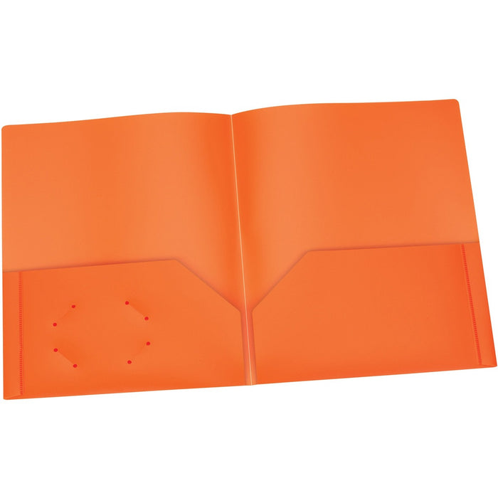Oxford Letter Pocket Folder - 8 1/2" (215.90 mm) x 11" (279.40 mm) - 100 Sheets Capacity - 2 Internal Pocket(s) - Orange - Tear Resistant, Moisture Resistant, Durable - 1 Each