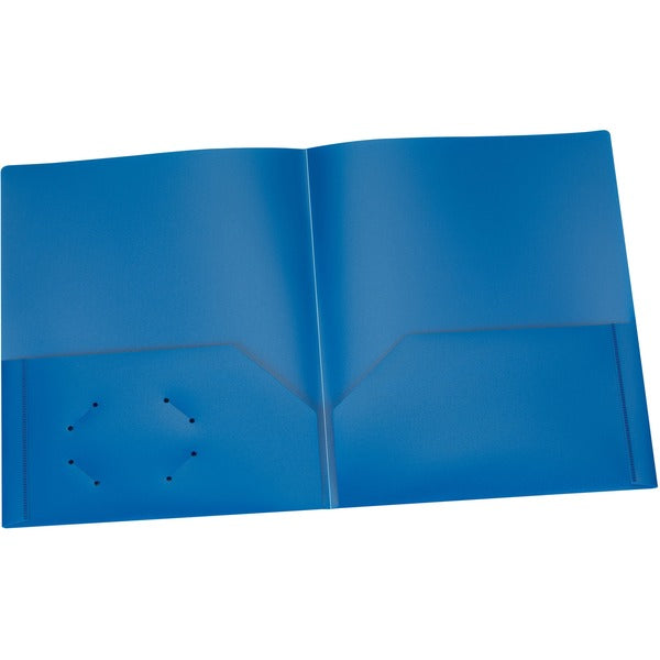 Oxford Letter Pocket Folder - 8 1/2" (215.90 mm) x 11" (279.40 mm) - 100 Sheets Capacity - 2 Internal Pocket - Blue - Tear Resistant, Moisture Resistant, Durable - 1 Each