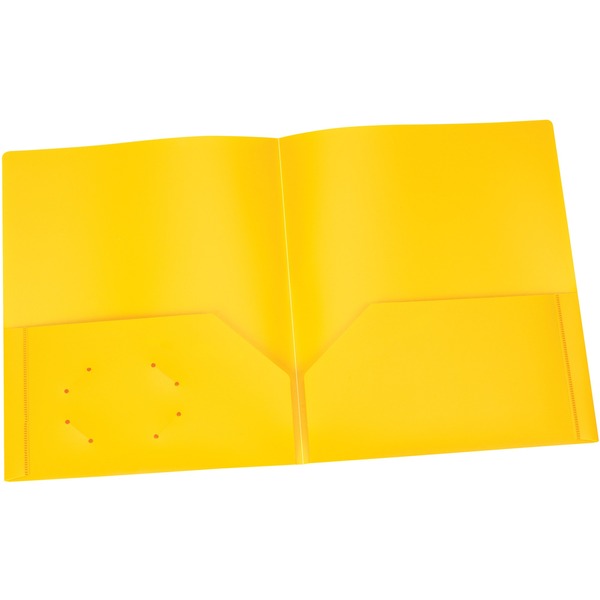 Oxford Letter Pocket Folder - 8 1/2" x 11" - 100 Sheet Capacity - 2 Internal Pocket(s) - Yellow - 1 Each