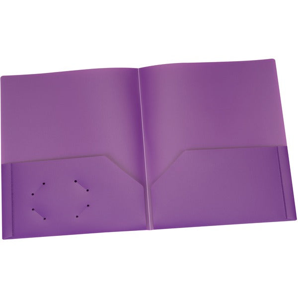 Oxford Letter Pocket Folder - 8 1/2" (215.90 mm) x 11" (279.40 mm) - 100 Sheet Capacity - 2 Internal Pocket(s) - Purple - 1 Each
