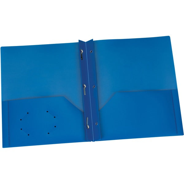 Oxford Letter Pocket Folder - 8 1/2" (215.90 mm) x 11" (279.40 mm) - 135 Sheets Capacity - 3 x Prong Fastener - 2 Internal Pocket - Blue - Tear Resistant, Moisture Resistant, Durable - 1 Each