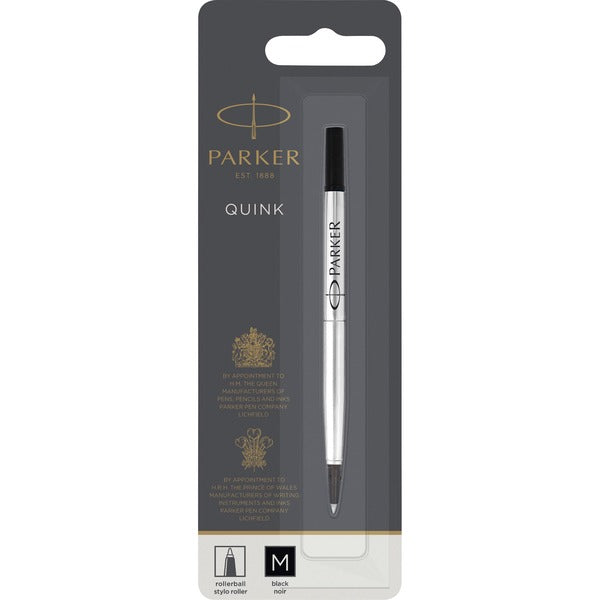 Parker Rollerball Pen Refill - 0.7 mm (0.03") , Medium Point - Black Ink - 1 Each
