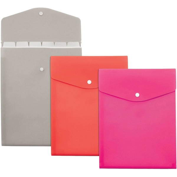 Pendaflex Slimline Letter File Pocket - 8 1/2" (215.90 mm) x 11" (279.40 mm) - 7 Pocket(s) - Poly - Assorted - Snap Closure, Moisture Resistant, Wear Resistant, Tear Resistant - 1 Each