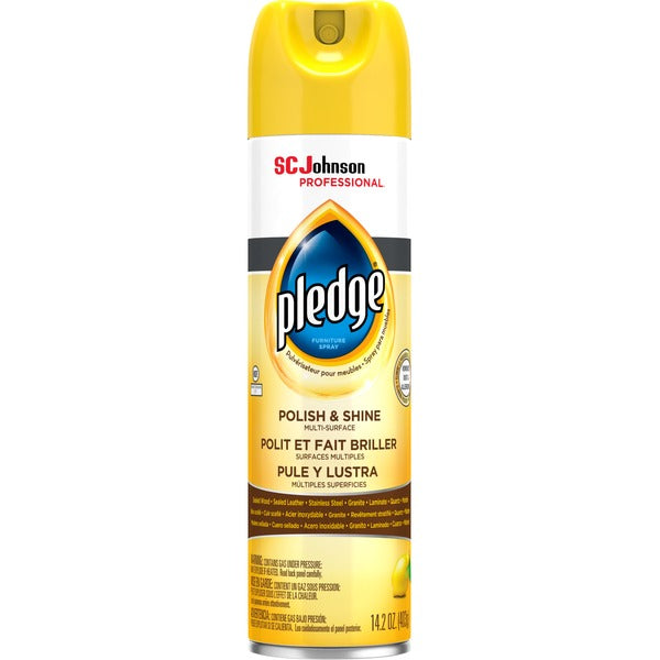 Pledge Lemon Enhancing Polish - Lemon Clean Scent Aerosol Spray Can - 1 Each
