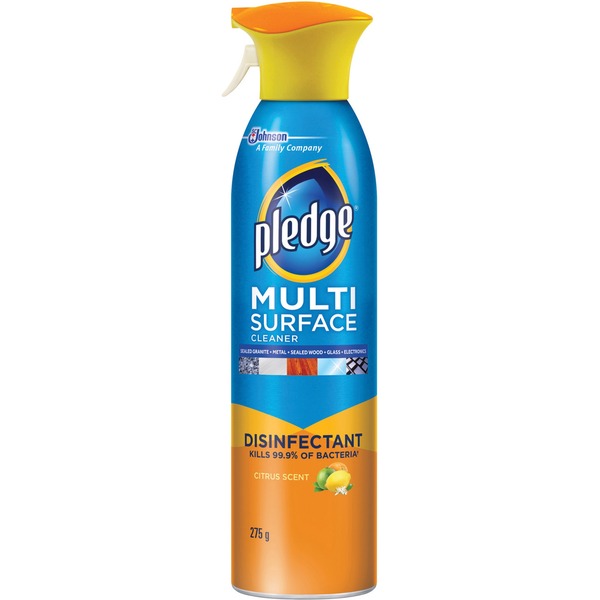Pledge Pledge Surface Disinfectant Cleaner - For Multi Surface - 9.70 oz (275 g) - Citrus Scent - Anti-bacterial - 1 Each