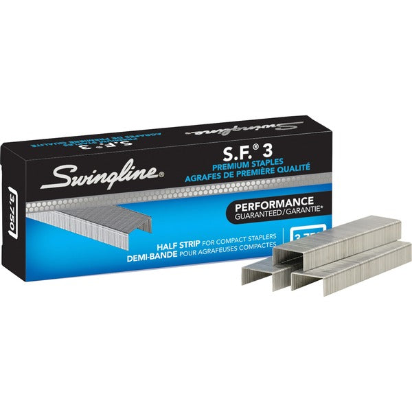 Swingline SF3 Premium Staples - Standard - 1/4" (6.35 mm) Leg - Holds 25 Sheet(s) - for Paper - Chisel Point - 105 Per Strip - 1 / Box