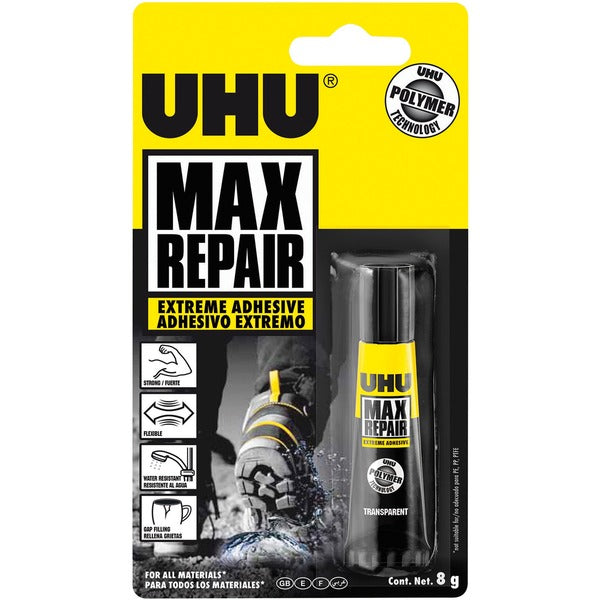 UHU Max Repair Extreme Adhesive - 0.71 oz (20 g) - Transparent - 1 Each