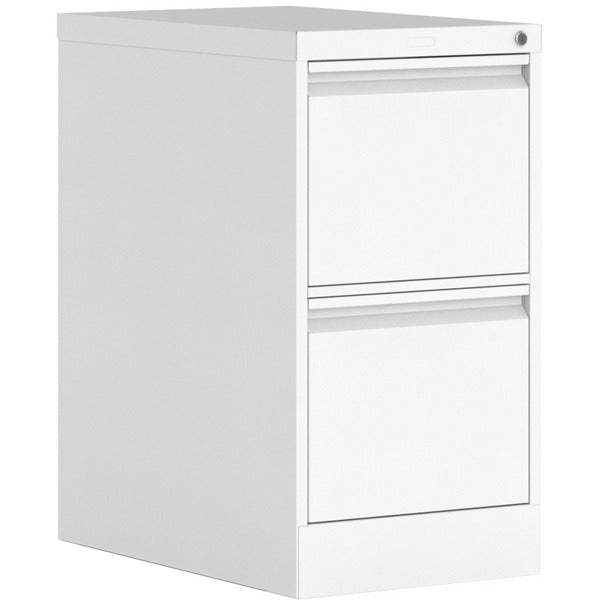 Global 2 Drawer/Letter - 25" x 15" x 29" - 2 x Drawer(s) for File - Letter - Vertical - Ball-bearing Suspension, Recessed Handle, Lockable, Key Lock, Environmentally Friendly, Durable - Designer White - Metal