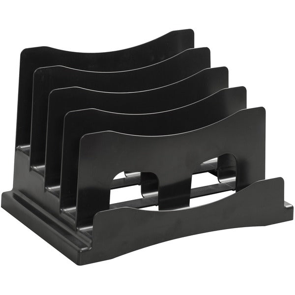 Merangue Desktop File Organizer - 5 Compartment(s) - 9.3" (234.95 mm) Height x 13.8" (349.25 mm) Width x 9.3" (234.95 mm) Depth - Desktop - Black - 1 Each