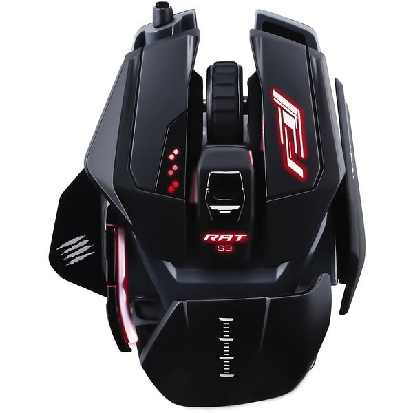 Mad Catz The Authentic R.A.T. PRO S3 Optical Gaming Mouse - Optical - Cable - Black - 1 - USB 2.0 - 7200 dpi - Scroll Wheel - 8 Button(s) - Right-handed