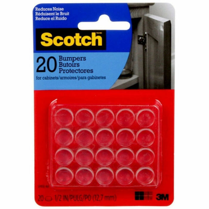 Scotch Bumpers - Circle - Clear - Rubber - 20/Pack