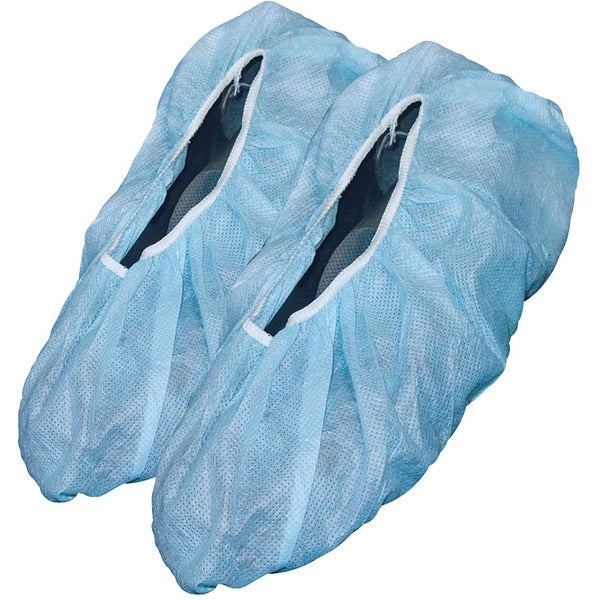 Ronco Shoe Covers Disposable Blue XL 100/PK - Recommended for: Hospital, Carpentry, Food Service, Food Processing, Kitchen, Laboratory, Clinic, Dental, Bakery - Extra Large Size - Dust, Splash, Contaminant, Light, Particulate, Dirt, Mud, Scuff Mark Protec