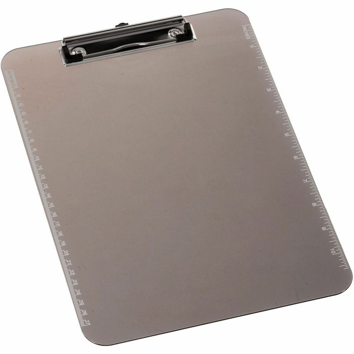 Business Source Transparent Plastic Clipboard - 9" (228.60 mm) x 12" (304.80 mm) Sheet Size - Plastic - Smoke - 1 Each