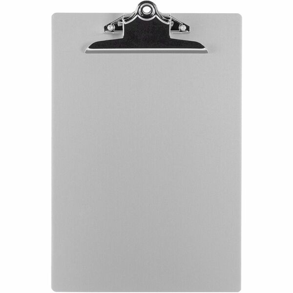 Business Source Aluminum Clipboard - 8 1/2" x 11" - Clamp - Aluminum - Silver - 1 Each