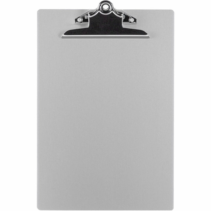 Business Source Aluminum Clipboard - 8 1/2" (215.90 mm) x 11" (279.40 mm) Sheet Size - Clamp - Aluminum - Silver - 1 Each