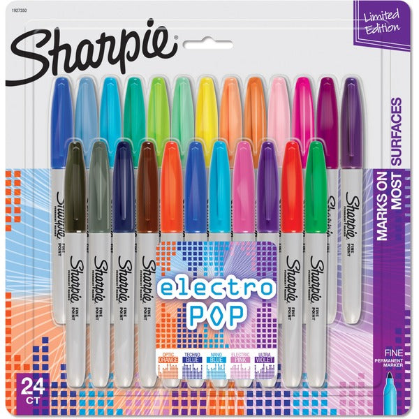 Sharpie Fine Point Permanent Marker - Bullet Marker Point Style - Multi Alcohol Based Ink - Plastic Barrel - 24 / Pack