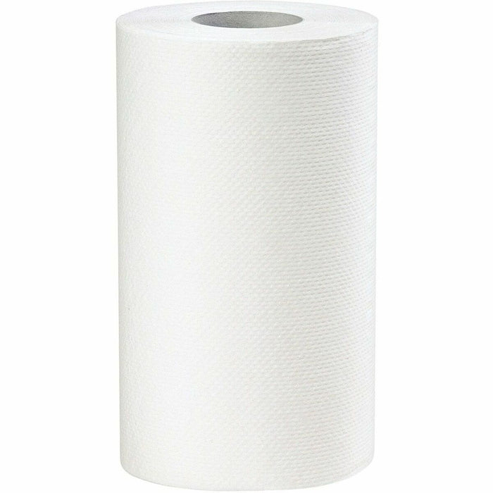 White Swan EcoLogo™ Roll Towels - 1 Ply - 7.50" (190.50 mm) Width x 205 ft (62.48 m) Length - 2" (50.80 mm) Core - Cross-Wave - White - Fiber - 24 / Box