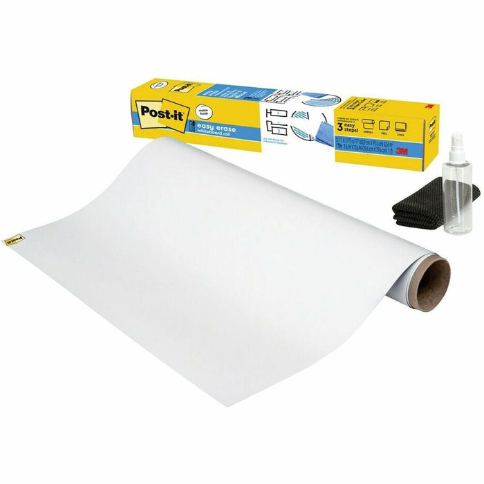 Post-it&reg; Flex Write Surface - White Surface - White Sheet Color - Rectangle - 48" (1219.20 mm) Length x 36" (91.44 cm) Width - Flexible, Stain Resistant, Easy Peel, Self-stick, Removable, Wipeable - 1 / Roll