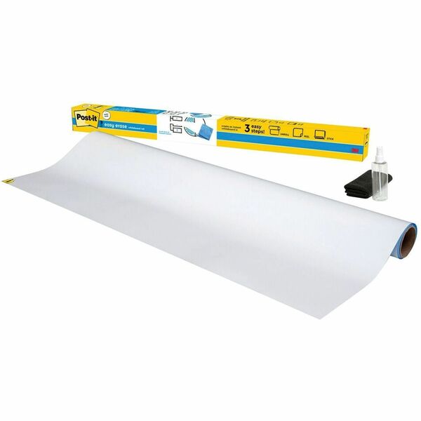 Post-it&reg; Flex Write Surface - White Surface - White Sheet Color - Rectangle - 72" (1828.80 mm) Length x 48" (121.92 cm) Width - Flexible, Stain Resistant, Easy Peel, Self-stick, Removable, Wipeable - 1 / Roll