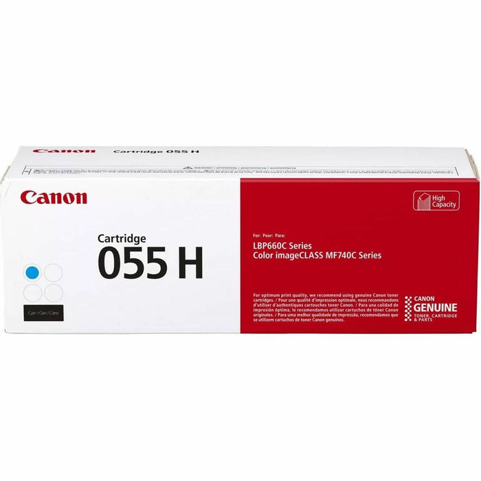 Canon 055H Original High Yield Laser Toner Cartridge - Cyan - 1 Pack - 5900 Pages