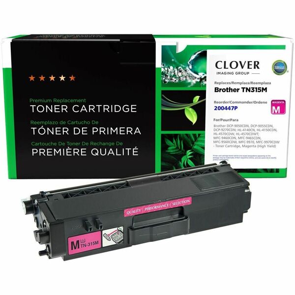 CIG Remanufactured High Yield Laser Toner Cartridge TN315, TN315M (Brother TN315M) - Magenta Each - 3,500 Pages