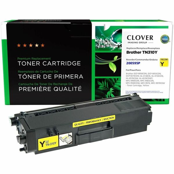 CIG Remanufactured Laser Toner Cartridge TN310, TN310Y (Brother TN310Y) - Yellow Each - 1,500 Pages