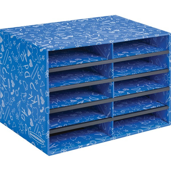 Bankers Box Bankers Box Classroom 10 Compartment Literature Sorter, 1pk - External Dimensions: 19.5" (495.30 mm) Width x 12.4" (314.45 mm) Depth x 12.8" (323.85 mm) Height - Blue - For Classroom Supplies, Storage - Recycled - 1 Each