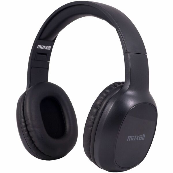 Maxell Bass 13 Wireless Headphones with Mic Bluetooth - Wireless - Bluetooth - 20 Hz to 20 kHz - Over-the-head, On-ear - Circumaural - Black