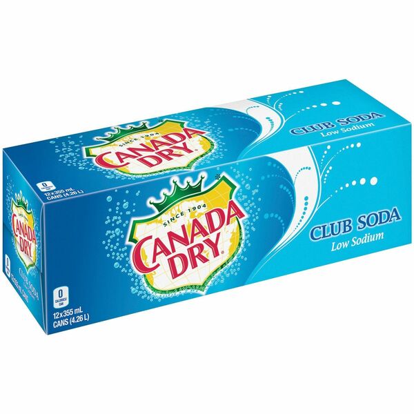 Canada Dry Club Soda - Ready-to-Drink - 355 mL - SodaCan - 12 / Box