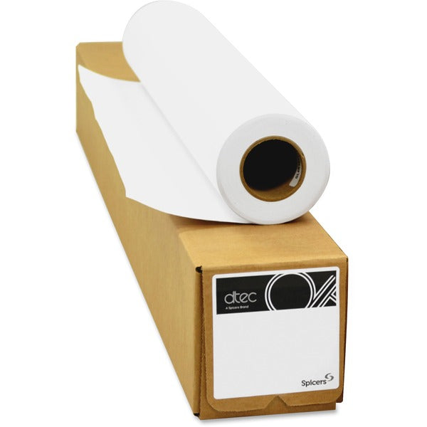 dtec Taped 20 lb. Bond Roll - 92 Brightness - 36" (914.40 mm) x 500 ft (152.40 m) - 20 lb (9071.85 g) Basis Weight - White - 1 / Roll